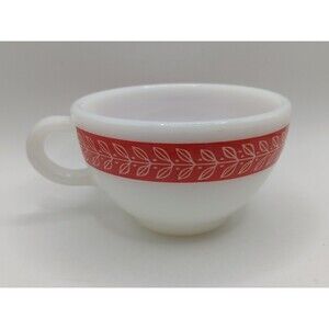Pyrex Tableware by Corning Autumn Bands Red Flat Cup Decor 701-38 Teacup